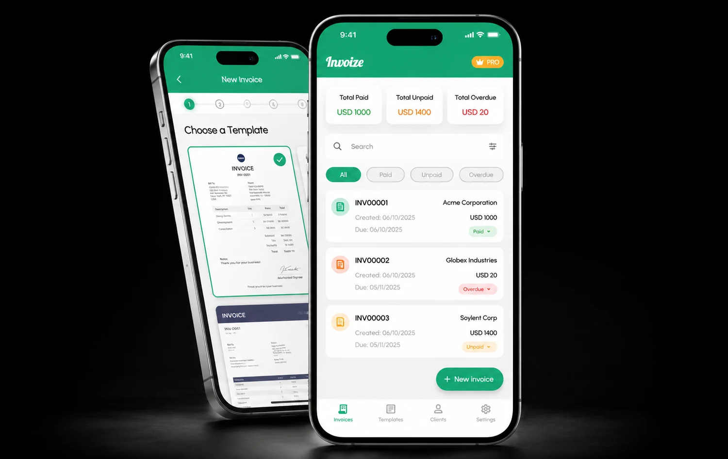 Invoize App case study preview